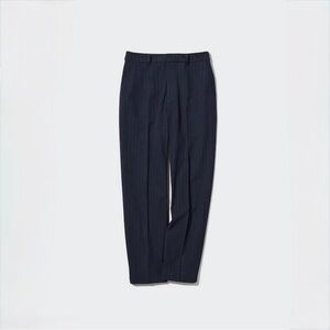Uniqlo Smart Brushed Ankle Pants Navy Pinstripe XS Tailored